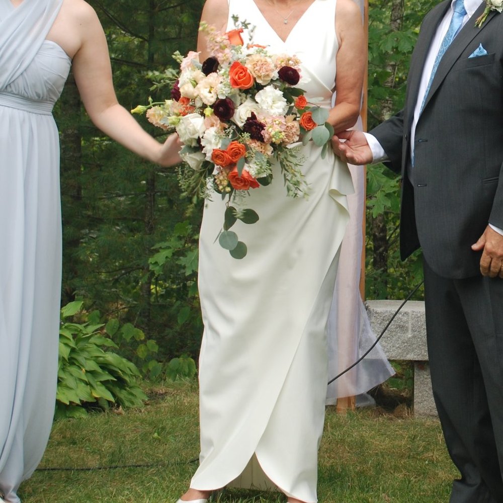 Alex Evenings Slimming Side Ruched Formal Dress in Ivory